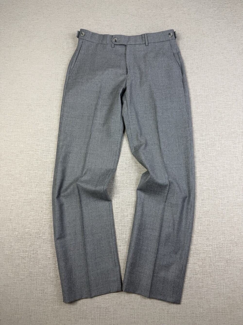 Ballin Dress Pants Men’s Measured 32x31 Gray Houndstooth Flat Front Trousers